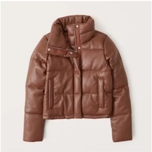 Abercrombie & fitch mini puffer vegan leather women jacket size M